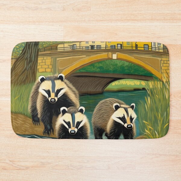 Item preview, Cute Badgers Family Crossing River Bend Zoo Pals designed and sold by sportsimpact.