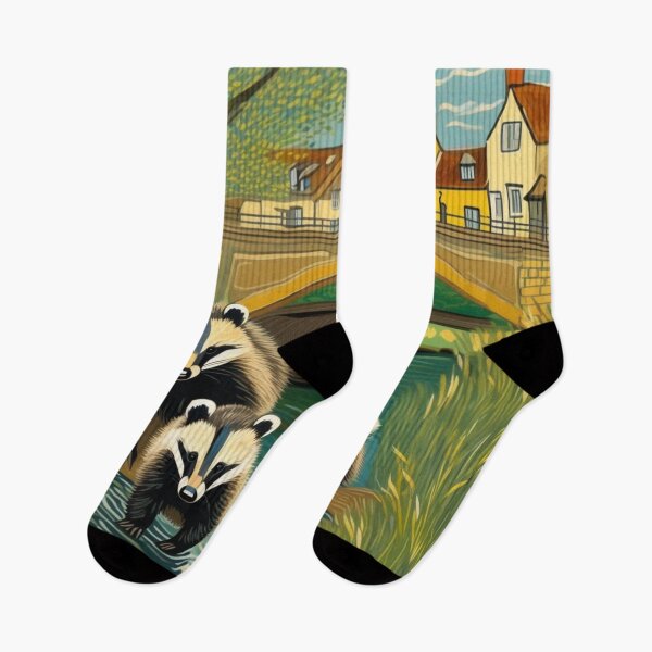 Item preview, Cute Badgers Family Crossing River Bend Zoo Pals designed and sold by sportsimpact.