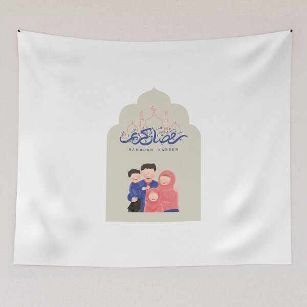 Item preview, Ahla Ramathan Kareem with family "Mom Dad 1 girl and 1 boy" color Beige. designed and sold by DamiCrea82.