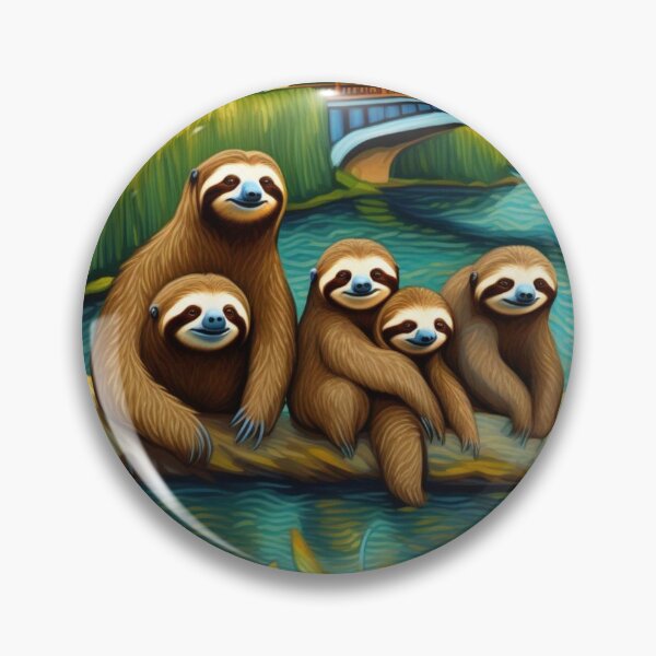 Item preview, Smily Sloths Gathered at the River Bend Zoo Pals designed and sold by sportsimpact.
