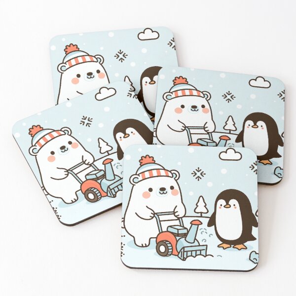 Item preview, Polar Bear and Penguin Joy in the Snow with Snow Blower designed and sold by zzz888.