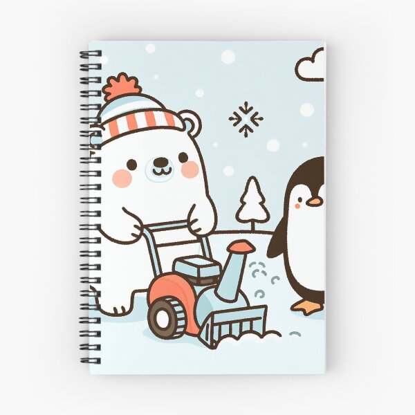 Item preview, Polar Bear and Penguin Joy in the Snow with Snow Blower designed and sold by zzz888.