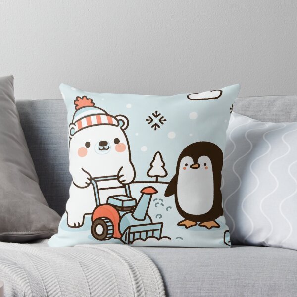Item preview, Polar Bear and Penguin Joy in the Snow with Snow Blower designed and sold by zzz888.