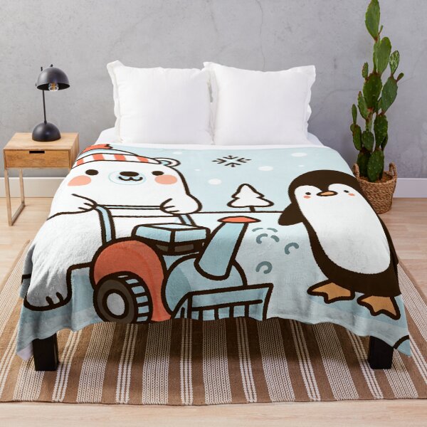 Item preview, Polar Bear and Penguin Joy in the Snow with Snow Blower designed and sold by zzz888.