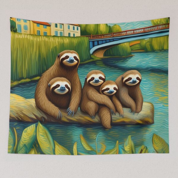 Item preview, Smily Sloths Gathered at the River Bend Zoo Pals designed and sold by sportsimpact.
