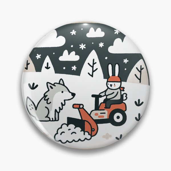 Item preview, Wolf and Rabbit Joy in the Snow with Snow Blower designed and sold by zzz888.