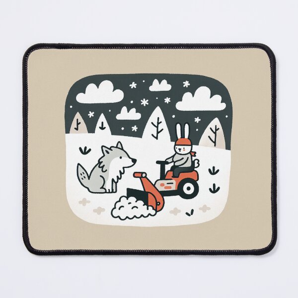 Item preview, Wolf and Rabbit Joy in the Snow with Snow Blower designed and sold by zzz888.