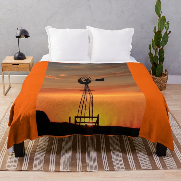 Item preview, Golden Sunset with a Windmill Silhouette with clouds designed and sold by ROBERTDBROZEK.