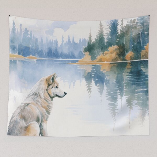 Item preview, Siberian Husky In The Forest Landscape designed and sold by TheAnimalZ00.