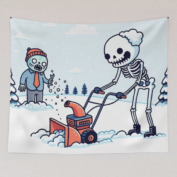 Item preview, Snow Blower Fantasy with Skeleton and Zombie designed and sold by zzz888.