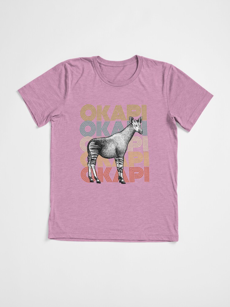 Thumbnail 3 of 7, Tri-blend T-Shirt, Vintage Okapi - Congolese Giraffe - Save the Okapi designed and sold by Bangtees.