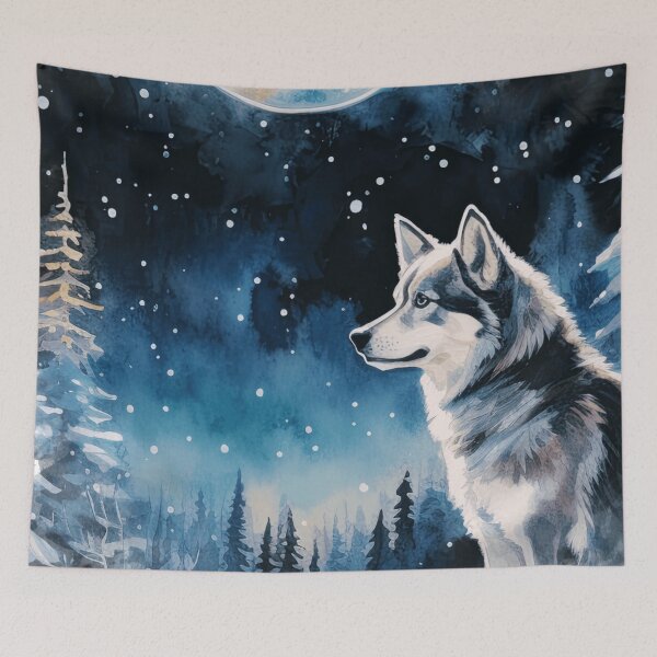 Item preview, Siberian Husky Forest Night designed and sold by TheAnimalZ00.