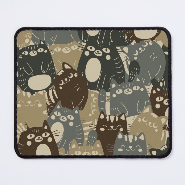 Item preview, Khaki pattern consisting of cats designed and sold by Yulia Sherstiuk.