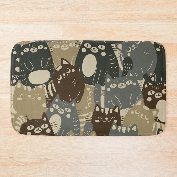Item preview, Khaki pattern consisting of cats designed and sold by Yulia Sherstiuk.