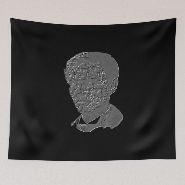 Item preview, Grey on gray Industrial Meta-portrait - Engraved metal illustrations collection by Red Siri0 (without background) designed and sold by Red Siri0 Art.