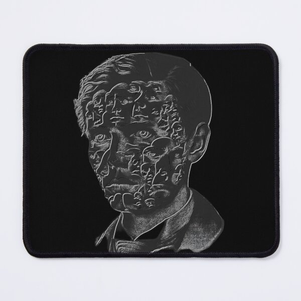 Item preview, Grey & black on gray Industrial Meta-portrait - Engraved metal illustrations collection by Red Siri0 (without background) designed and sold by Red Siri0 Art.