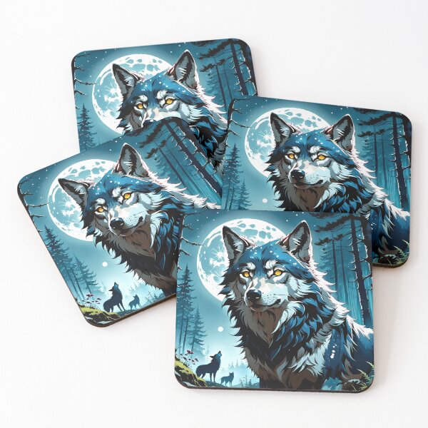 Item preview, Wolf and the moon designed and sold by BansheeTales.