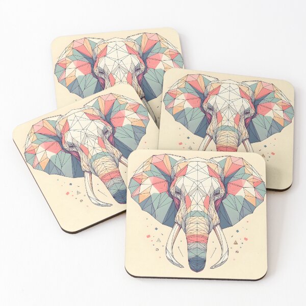 Item preview, Pastel Majesty 3: The Geometric Bull-Elephant designed and sold by DiscoGypsyFish.
