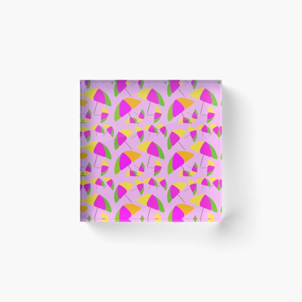 Item preview, Copy of Colorful beach Umbrellas - Hand-drawn Repeating Pattern on Pink Background hex code #02b9ed designed and sold by Victoria Rose.