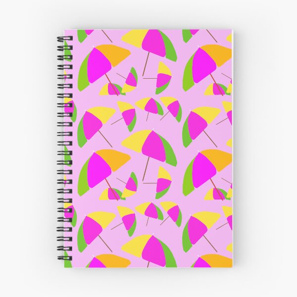 Item preview, Copy of Colorful beach Umbrellas - Hand-drawn Repeating Pattern on Pink Background hex code #02b9ed designed and sold by Victoria Rose.