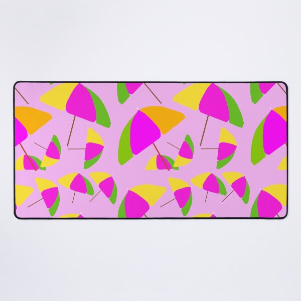 Item preview, Copy of Colorful beach Umbrellas - Hand-drawn Repeating Pattern on Pink Background hex code #02b9ed designed and sold by Victoria Rose.