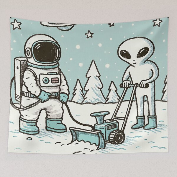 Item preview, Snow Blower Collaboration of Astronaut and Alien designed and sold by zzz888.