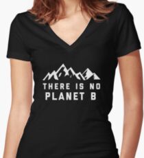 There Is No Planet B Shirt Women's Fitted V-Neck T-Shirt