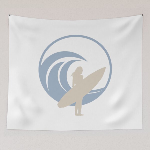 Item preview, Female surfer entering the waves. Simple surf silhouette graphic. designed and sold by TorraCreative.
