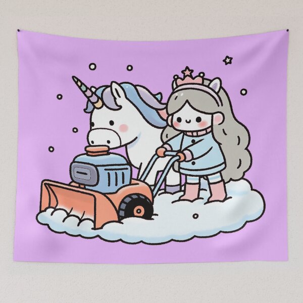Item preview, Snow Blower Adventure of Unicorn and Little Princess designed and sold by zzz888.