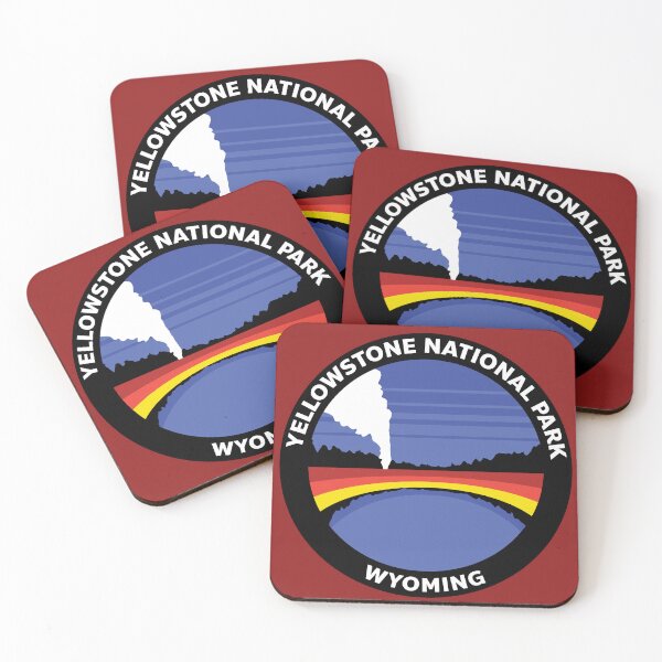 Item preview, Yellowstone National Park Badge Landscape designed and sold by SUPERHERON.
