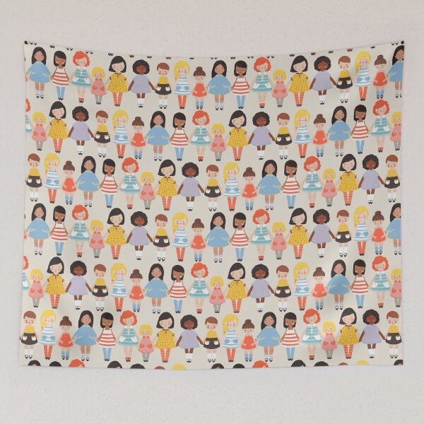 Item preview, WOMENS DAY GIRLS RULE THE WORLD FEMALE EMPOWERMENT PATTERN designed and sold by THE PRINTED SQUARE STUDIO.
