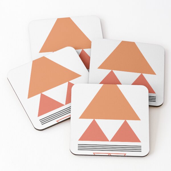 Item preview, Bauhaus orange triangles retro composition designed and sold by KMA Home Design.