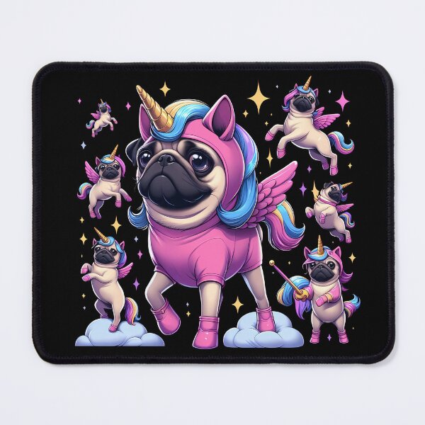 Item preview, Pugicorn - Funny Pug In Unicorn Costume designed and sold by Funny Vintage Stickers And T-Shirts.