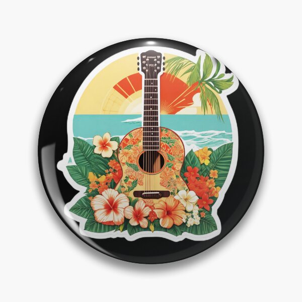 Item preview, Rainbow Guitar by the Sea with Hawaii Beach Orchids designed and sold by NautiChic.