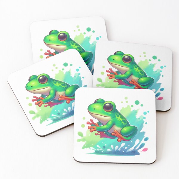 Item preview, Color Splash Cute Frog Clipart, Frog Clipart, Cute Animals designed and sold by SnuggleSafari.