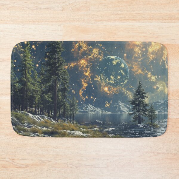 Item preview, Winter Cosmos Lake Panorama Art Print designed and sold by EmilyFNM3D.