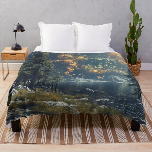Item preview, Winter Cosmos Lake Panorama Art Print designed and sold by EmilyFNM3D.