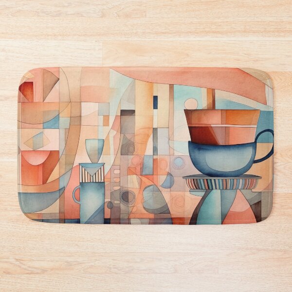Item preview, symbols of coffee painted in cubist's watercolor style 3 designed and sold by FlaskLab.
