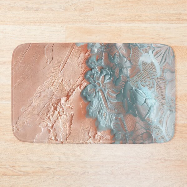 Item preview, Peach fuzz paint texture and pastel blue lace designed and sold by Fantasyplus.
