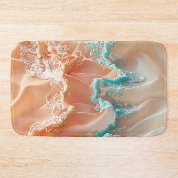 Item preview, Peach fuzz flannel texture and pastel blue shimmer river designed and sold by Fantasyplus.