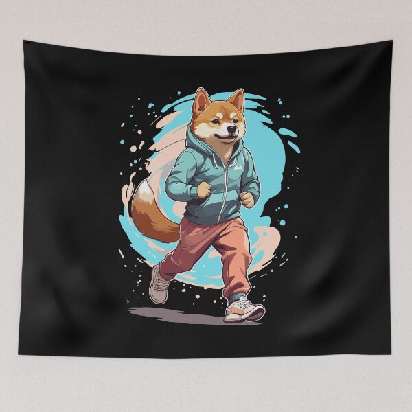 Item preview, Shiba Dog Streetwear Jogging Aesthetic Style designed and sold by LuminOrb.