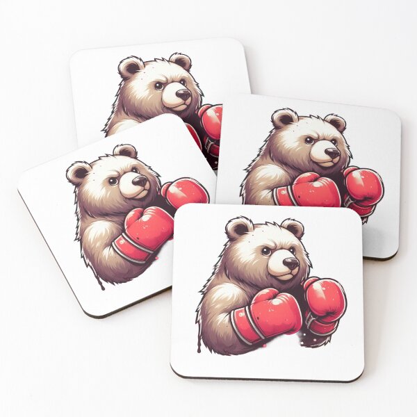 Item preview, Red Gloves Cute Boxing Bear designed and sold by Martial-Art-23.