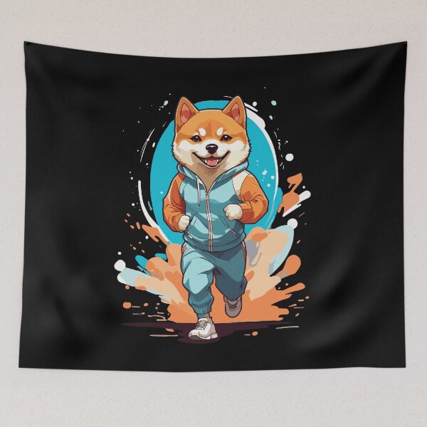 Item preview, Shiba Dog Streetwear Jogging Aesthetic Style designed and sold by LuminOrb.