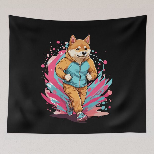 Item preview, Shiba Dog Streetwear Jogging Aesthetic Fitness designed and sold by LuminOrb.