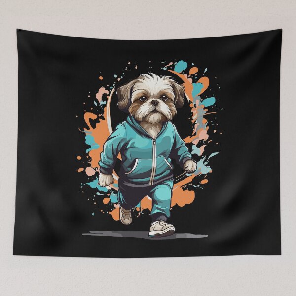 Item preview, Shih Tzu dog streetwear jogging aesthetic designed and sold by LuminOrb.