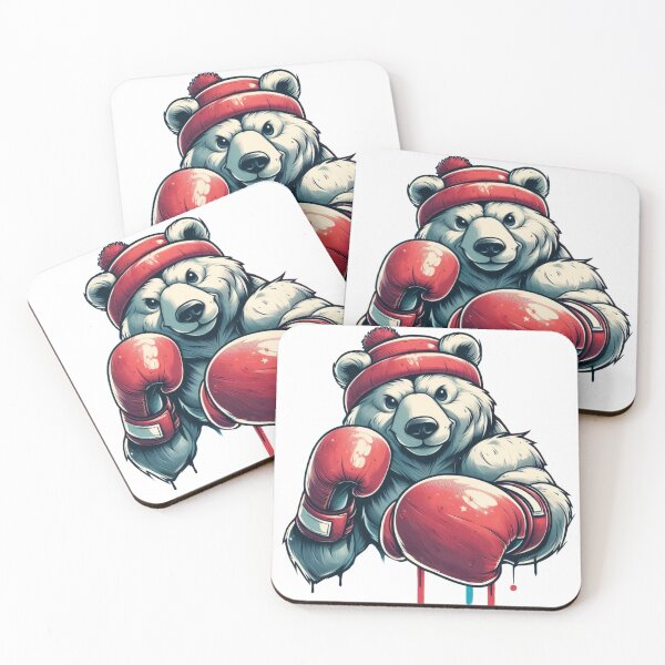 Item preview, Red Gloves and Hat Cool Cartoon Boxing Bear designed and sold by Martial-Art-23.