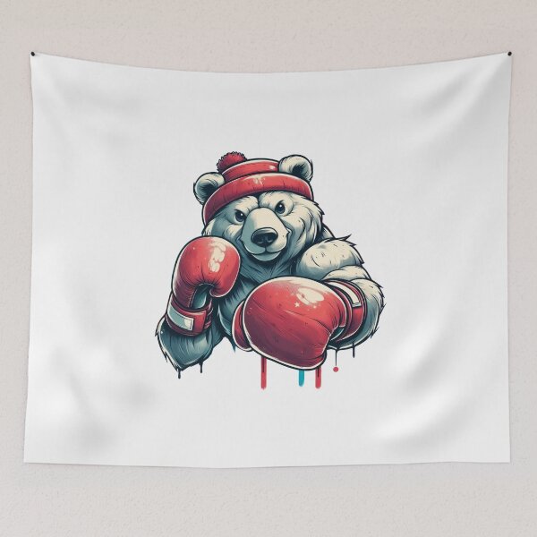 Item preview, Red Gloves and Hat Cool Cartoon Boxing Bear designed and sold by Martial-Art-23.