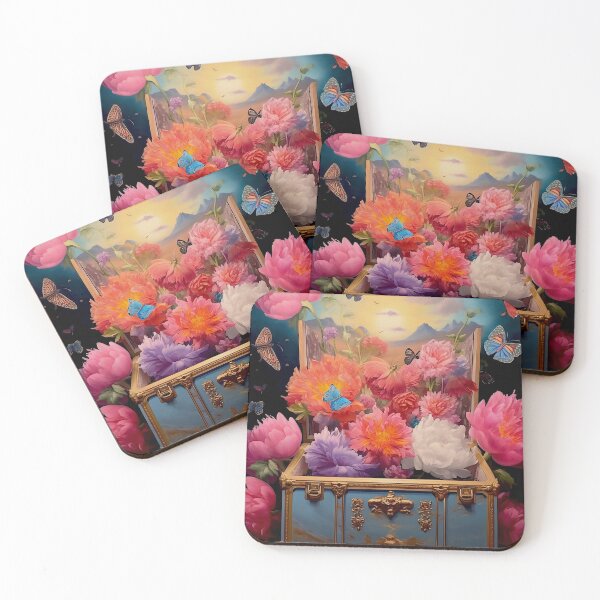Item preview, Enchanted Peonies Treasure Chest - Surreal Art designed and sold by Dreamsinpastel.