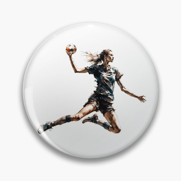 Item preview, watercolor silhouette of a woman handball player designed and sold by ranker666.