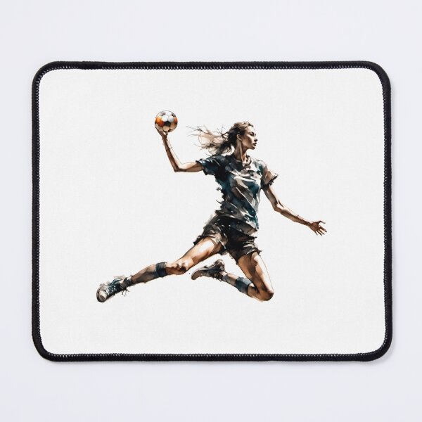 Item preview, watercolor silhouette of a woman handball player designed and sold by ranker666.